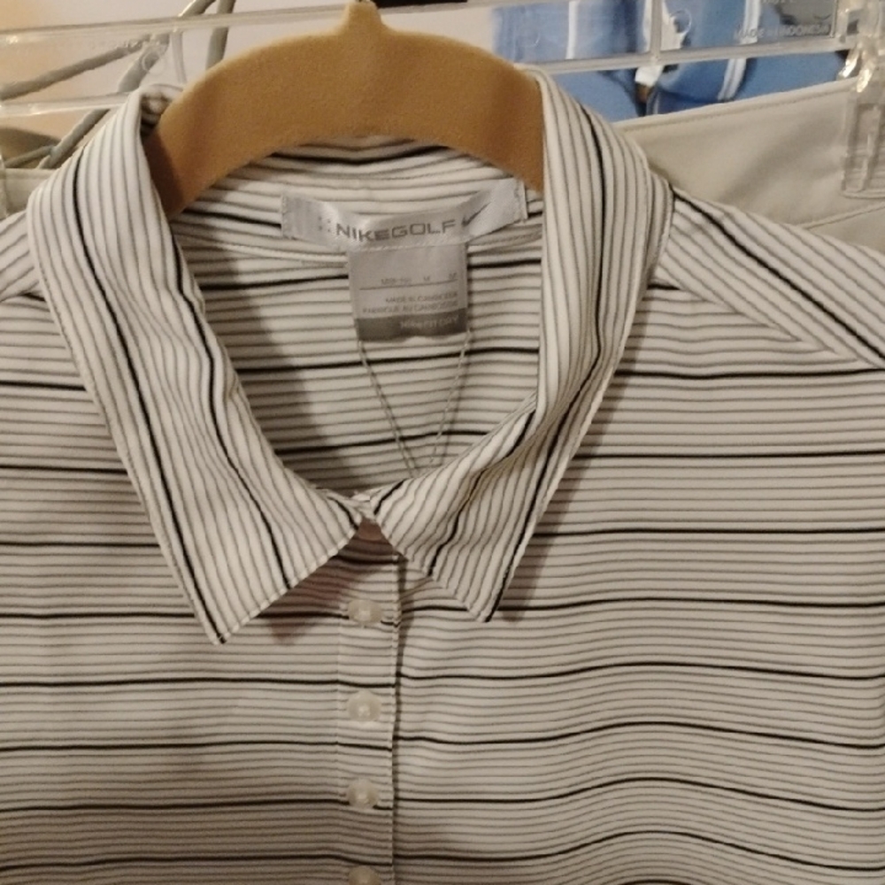 Nike White Black Gray Polo Ladies Golf Soft Medium NEW